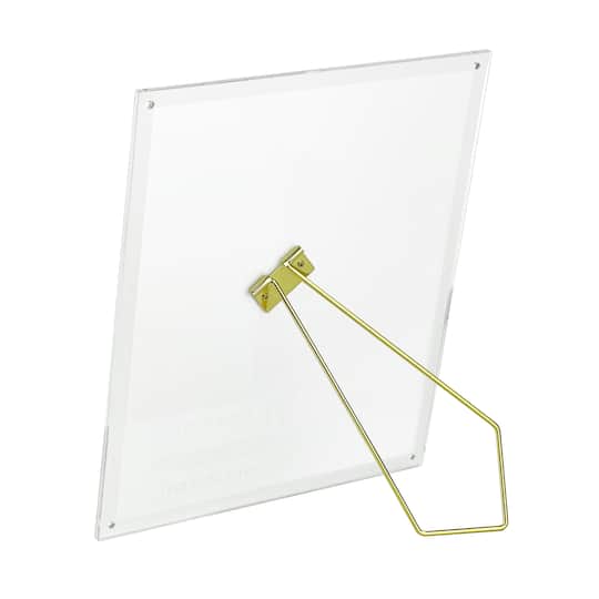 Expressions™ Clear Acrylic Float Frame with Gold Metal Easel by Studio Décor®